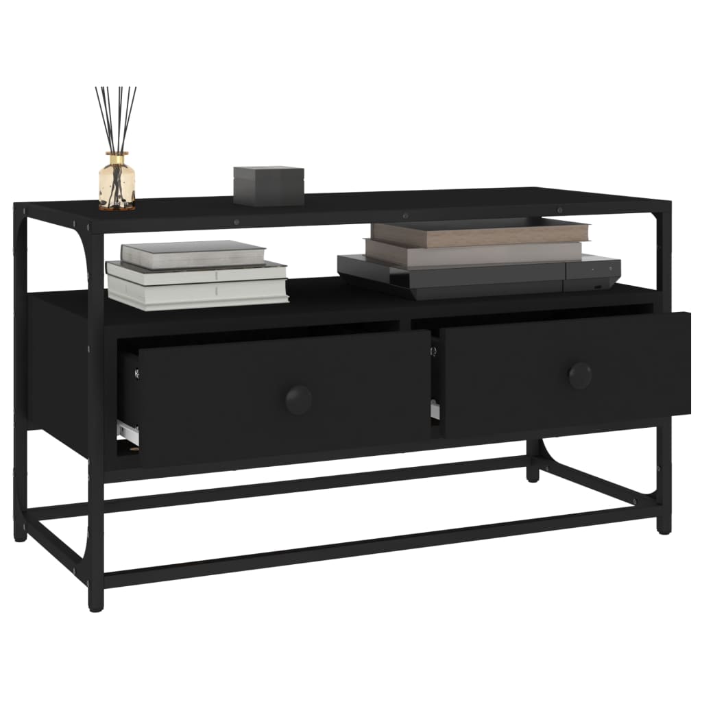 vidaXL Έπιπλο Τηλεόρασης Μαύρο 80 x 35 x 45 εκ. από Επεξεργασμένο Ξύλο