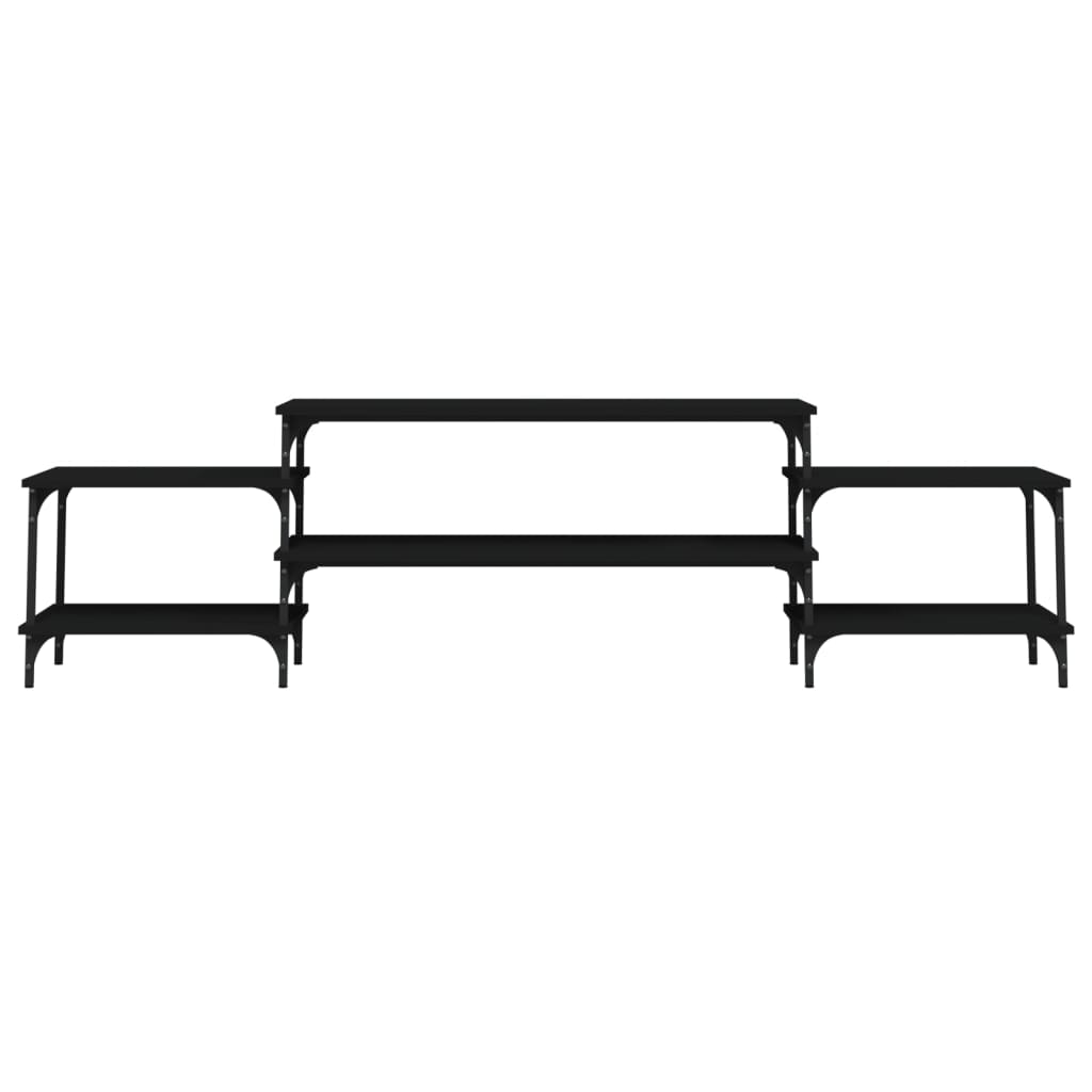 vidaXL Έπιπλο Τηλεόρασης Μαύρο 197x35x52 εκ. από Επεξεργασμένο Ξύλο