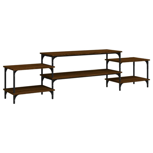 vidaXL Έπιπλο Τηλεόρασης Καφέ Δρυς 197x35x52 εκ. Επεξεργασμένο Ξύλο