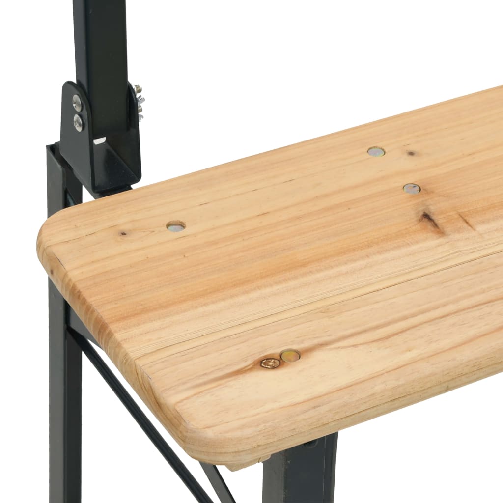 vidaXL Τραπέζι Μπύρας Πτυσσόμενο Σετ 3 Τεμαχίων από Μασίφ Ξύλο Ελάτης