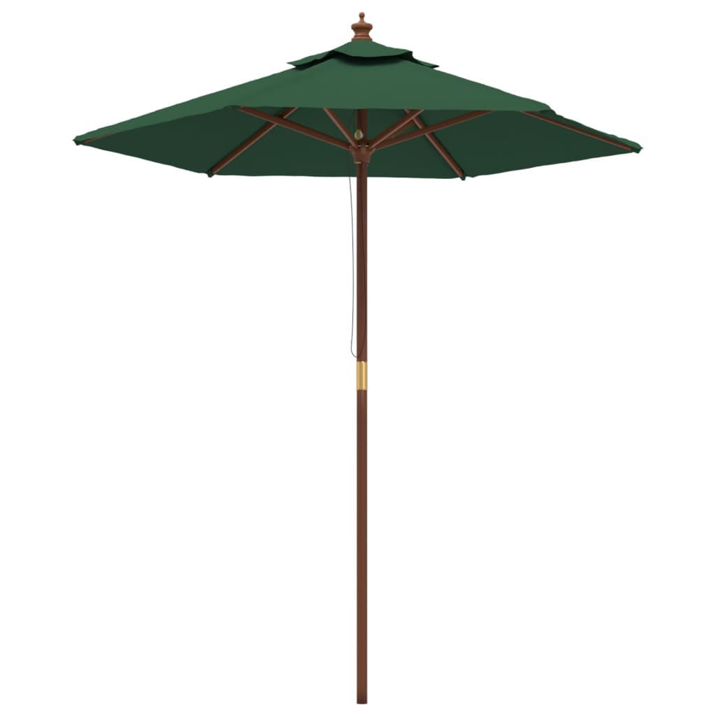 vidaXL Ομπρέλα Κήπου με Ξύλινο Ιστό Πράσινη 196x231 εκ.