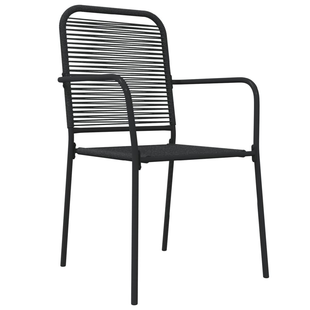 vidaXL Σετ Τραπεζαρίας Κήπου 5 Τεμαχίων Μαύρο Βαμβακερό Σχοινί/Ατσάλι