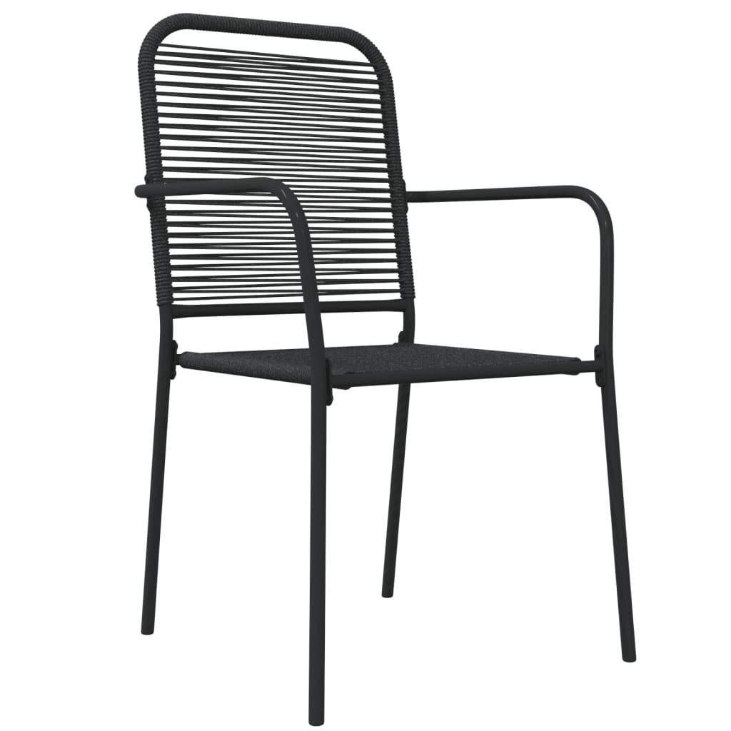 vidaXL Σετ Τραπεζαρίας Κήπου 5 Τεμαχίων Μαύρο Βαμβακερό Σχοινί/Ατσάλι