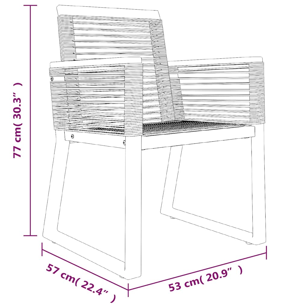 vidaXL Σετ Τραπεζαρίας Κήπου 7 Τεμαχίων Μαύρο από Ρατάν PVC