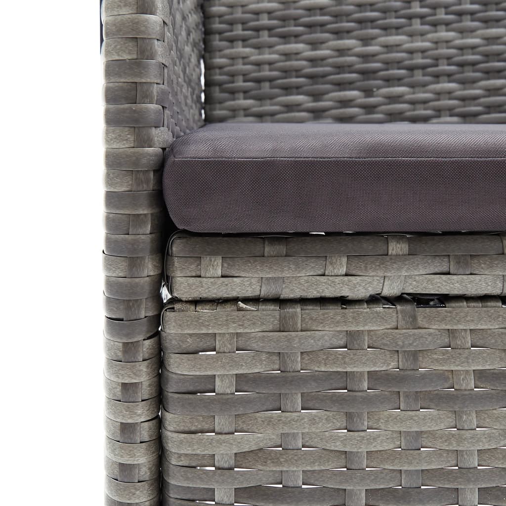 vidaXL Σετ Τραπεζαρίας Κήπου 5 Τεμαχίων Γκρι / Μαύρο με Μαξιλάρια