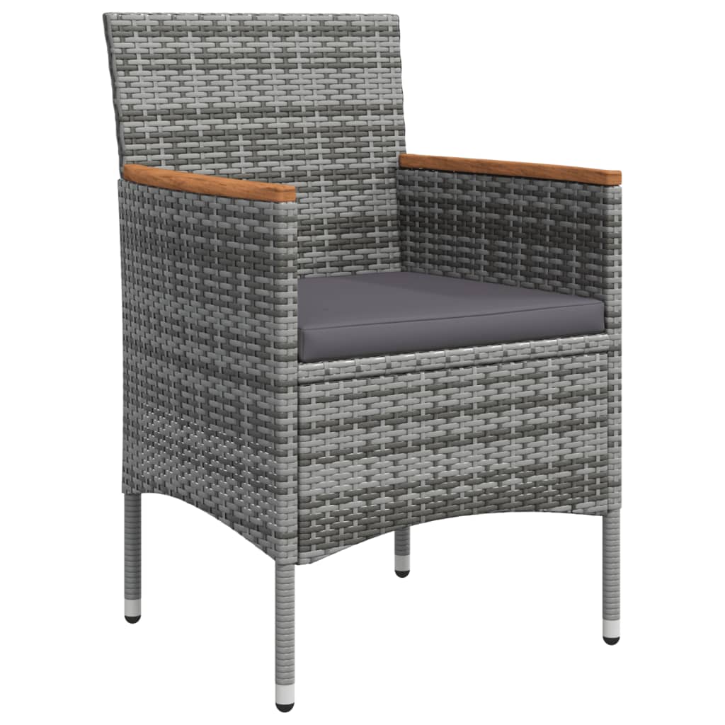 vidaXL Σετ Τραπεζαρίας Κήπου 5 Τεμαχίων Γκρι / Μαύρο με Μαξιλάρια