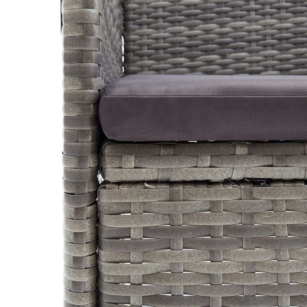 vidaXL Σετ Τραπεζαρίας Κήπου 5 Τεμαχίων Γκρι / Μαύρο με Μαξιλάρια