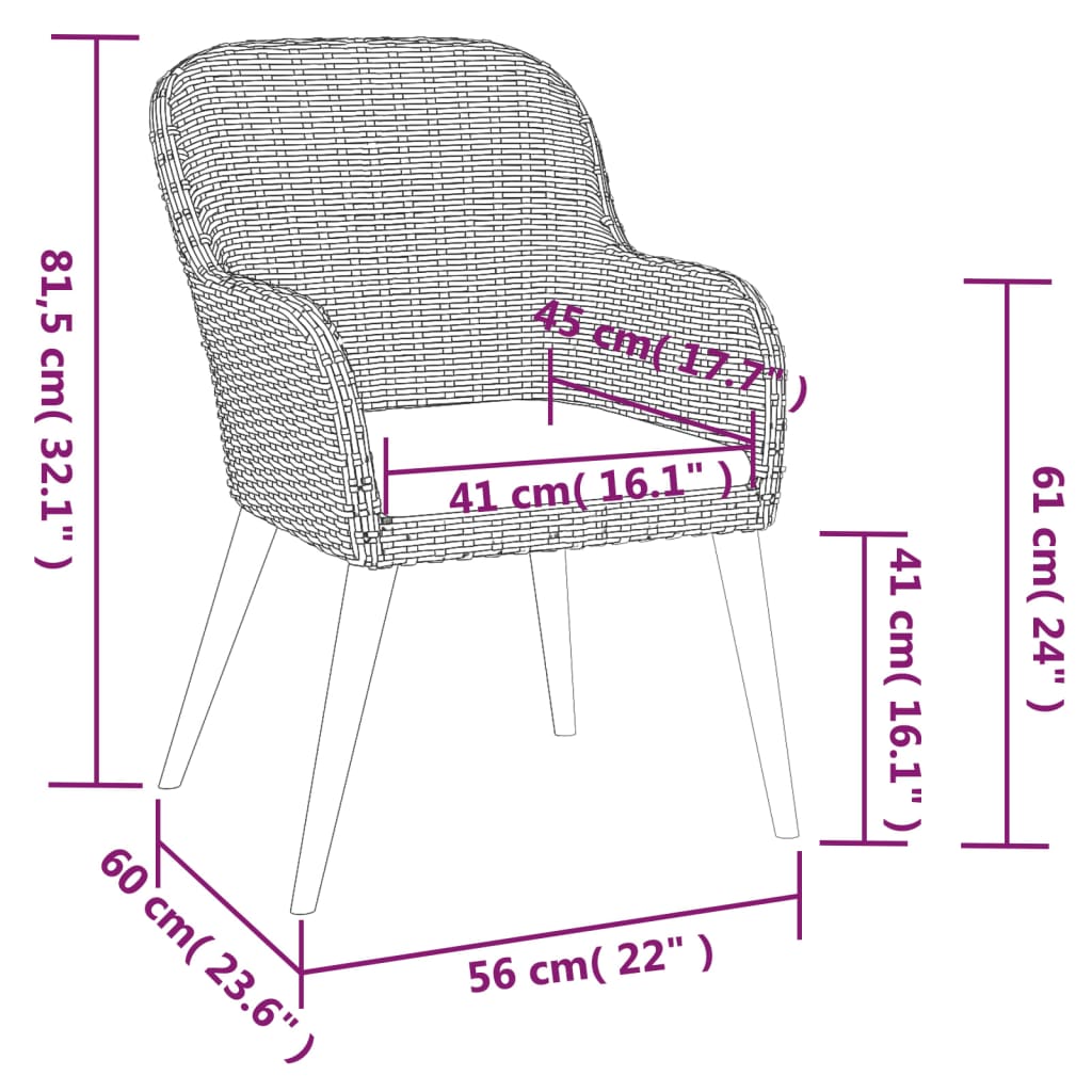vidaXL Σετ Τραπεζαρίας Κήπου 5 Τεμαχίων Καφέ με Μαξιλάρια