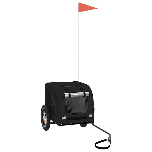 vidaXL Τρέιλερ Ποδηλάτου Κατοικίδιων Μαύρο Ύφασμα Oxford/Σίδηρος