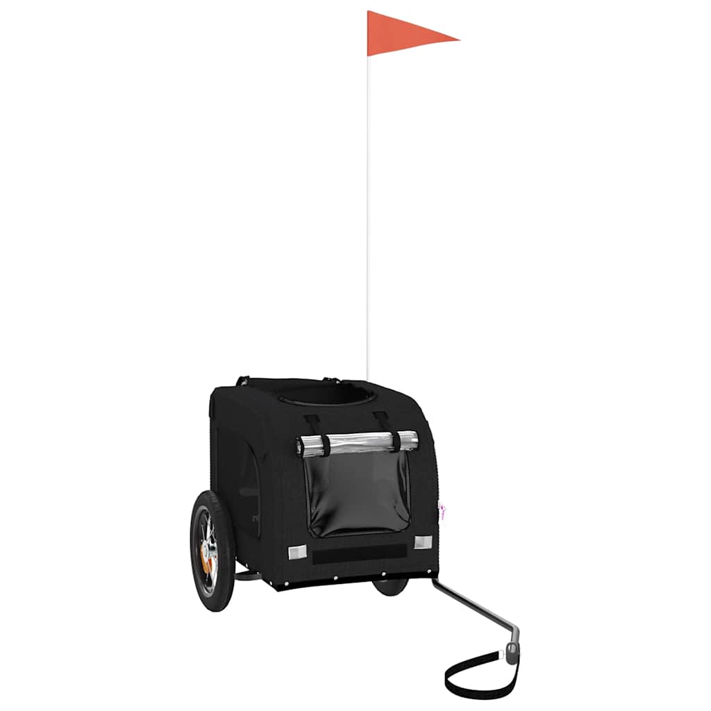 vidaXL Τρέιλερ Ποδηλάτου Κατοικίδιων Μαύρο Ύφασμα Oxford/Σίδηρος
