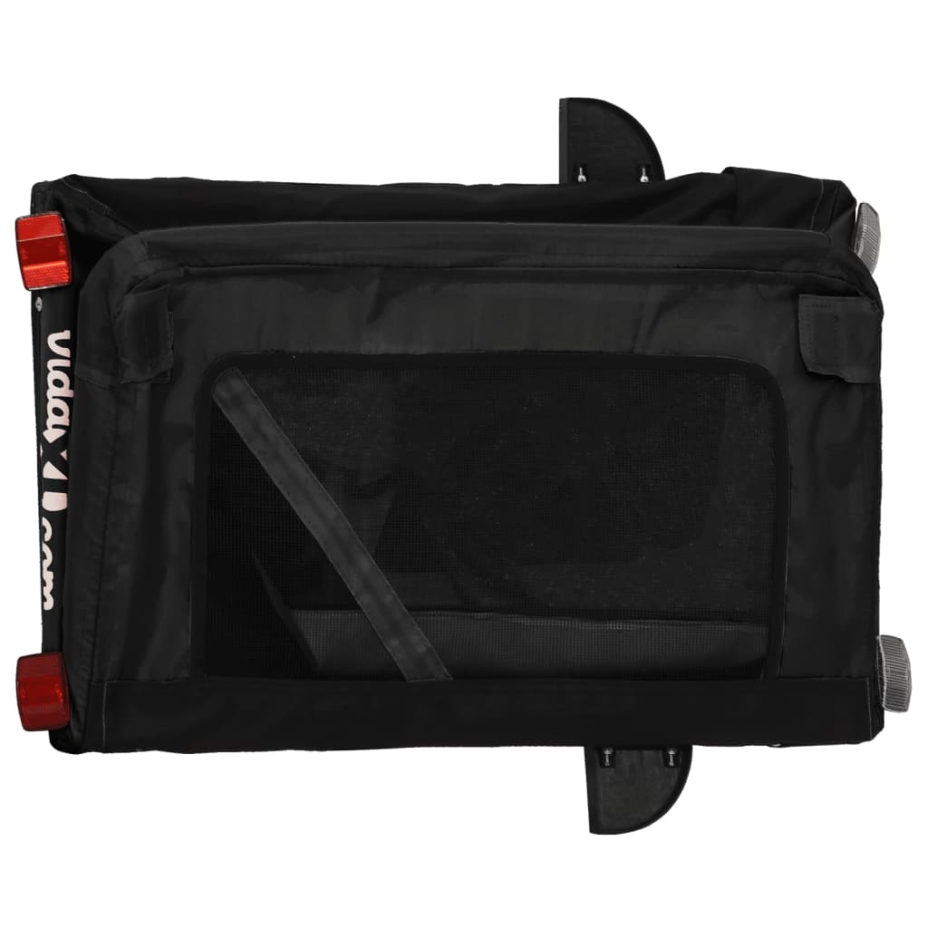 vidaXL Τρέιλερ Ποδηλάτου Κατοικίδιων Μαύρο Ύφασμα Oxford/Σίδηρος