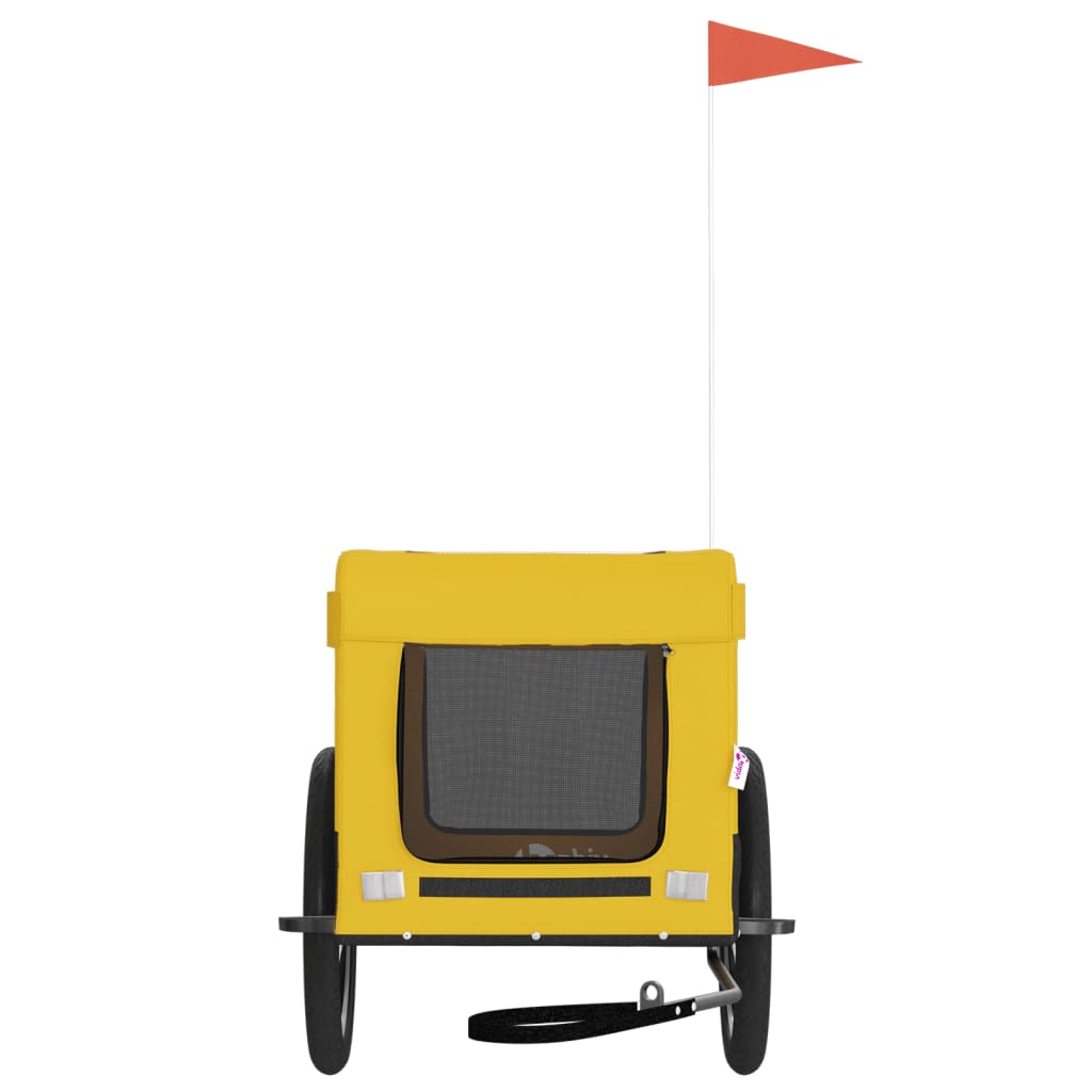 vidaXL Τρέιλερ Ποδηλάτου Κατοικίδιων Κίτρινο/ΜαύροOxford/Σίδηρο