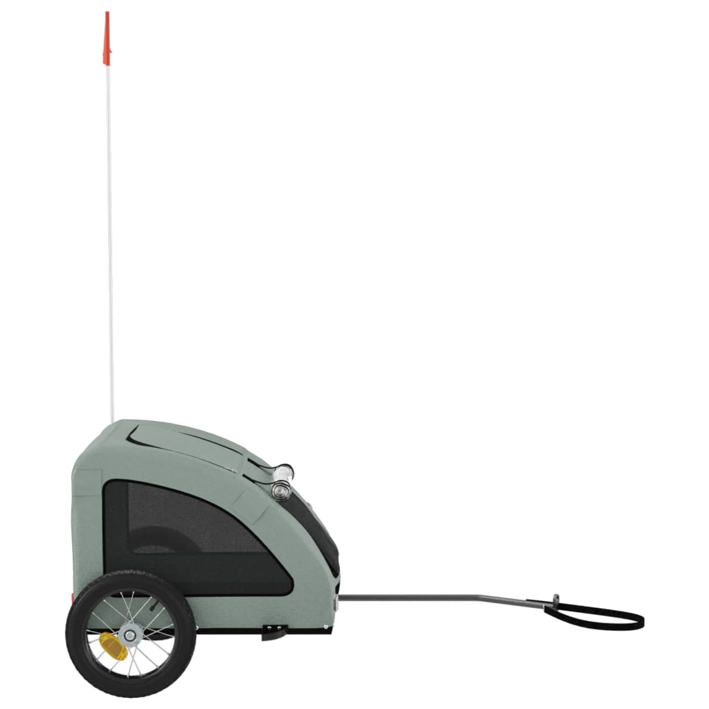 vidaXL Τρέιλερ Ποδηλάτου Κατοικίδιων Γκρι Ύφασμα Oxford/Σίδηρος