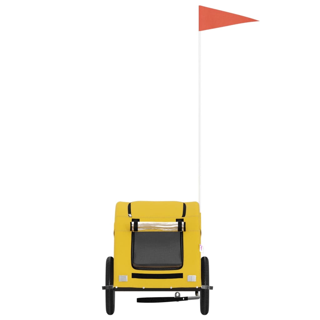 vidaXL Τρέιλερ Ποδηλάτου Κατοικίδιων Κίτρινο Ύφασμα Oxford/Σίδηρο