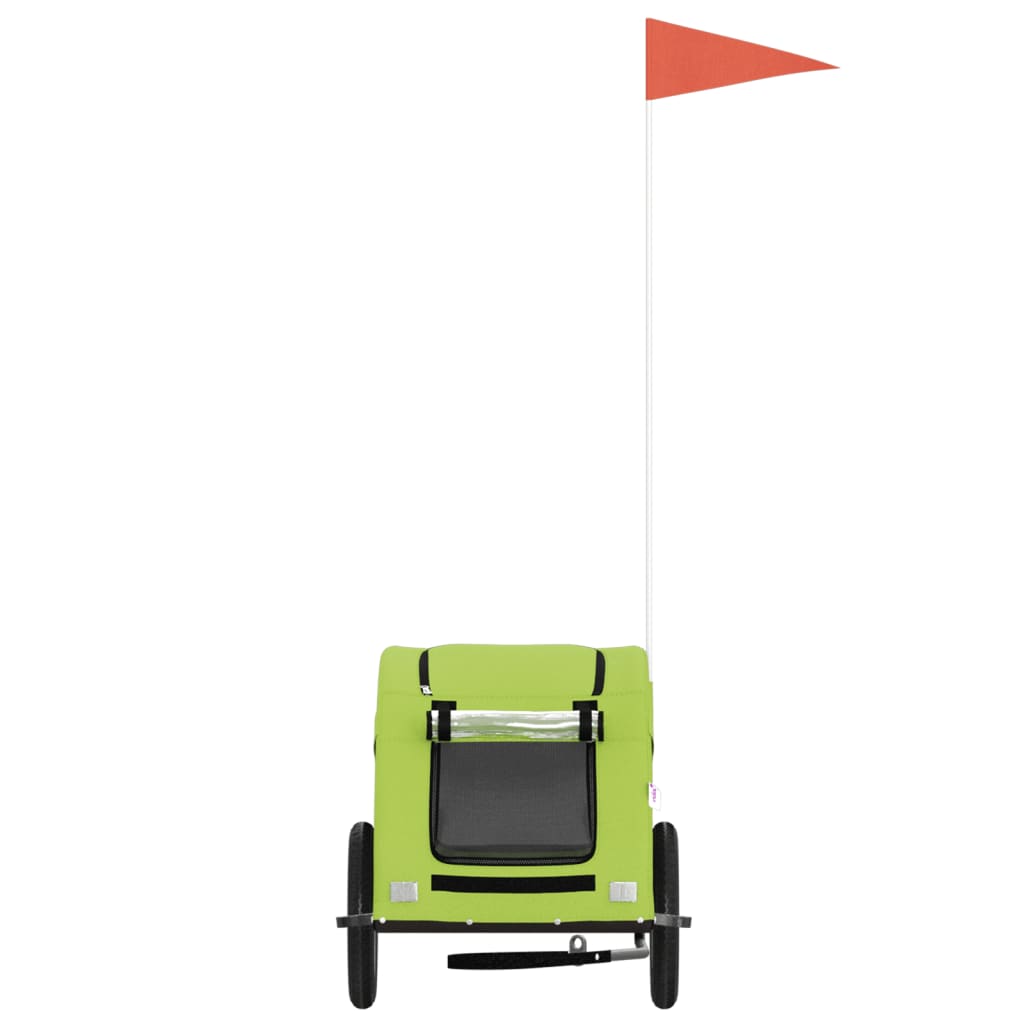 vidaXL Τρέιλερ Ποδηλάτου Κατοικίδιων Πράσινο Ύφασμα Oxford/Σίδηρο