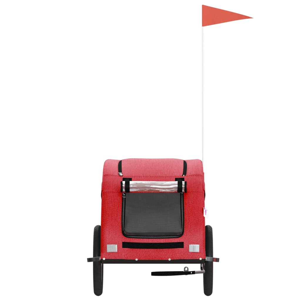 vidaXL Τρέιλερ Ποδηλάτου Κατοικίδιων Κόκκινο Ύφασμα Oxford/Σίδηρο