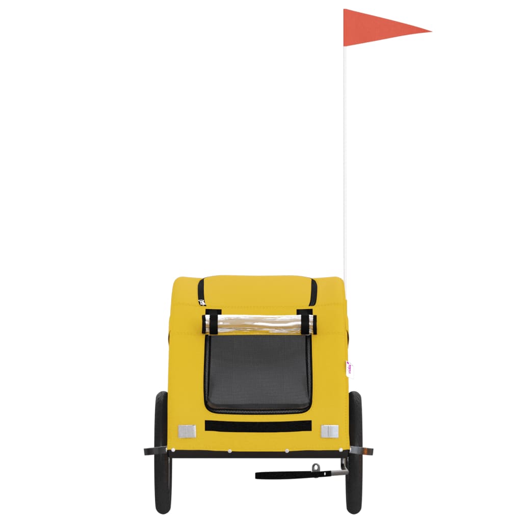 vidaXL Τρέιλερ Ποδηλάτου Κατοικίδιων Κίτρινο Ύφασμα Oxford/Σίδηρο