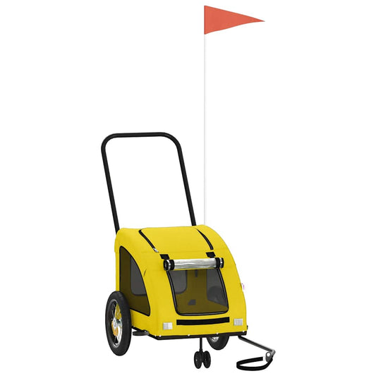 vidaXL Τρέιλερ Ποδηλάτου Κατοικίδιων Κίτρινο Ύφασμα Oxford/Σίδηρο