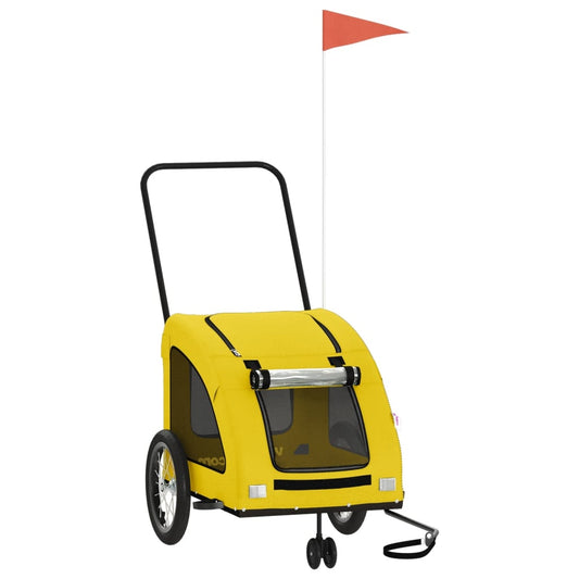 vidaXL Τρέιλερ Ποδηλάτου Κατοικίδιων Κίτρινο Ύφασμα Oxford/Σίδηρο