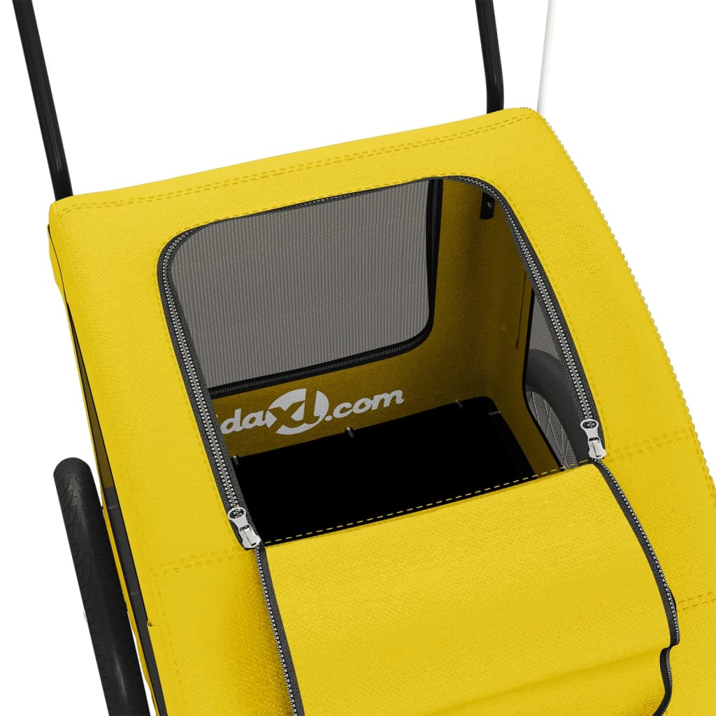 vidaXL Τρέιλερ Ποδηλάτου Κατοικίδιων Κίτρινο Ύφασμα Oxford/Σίδηρο