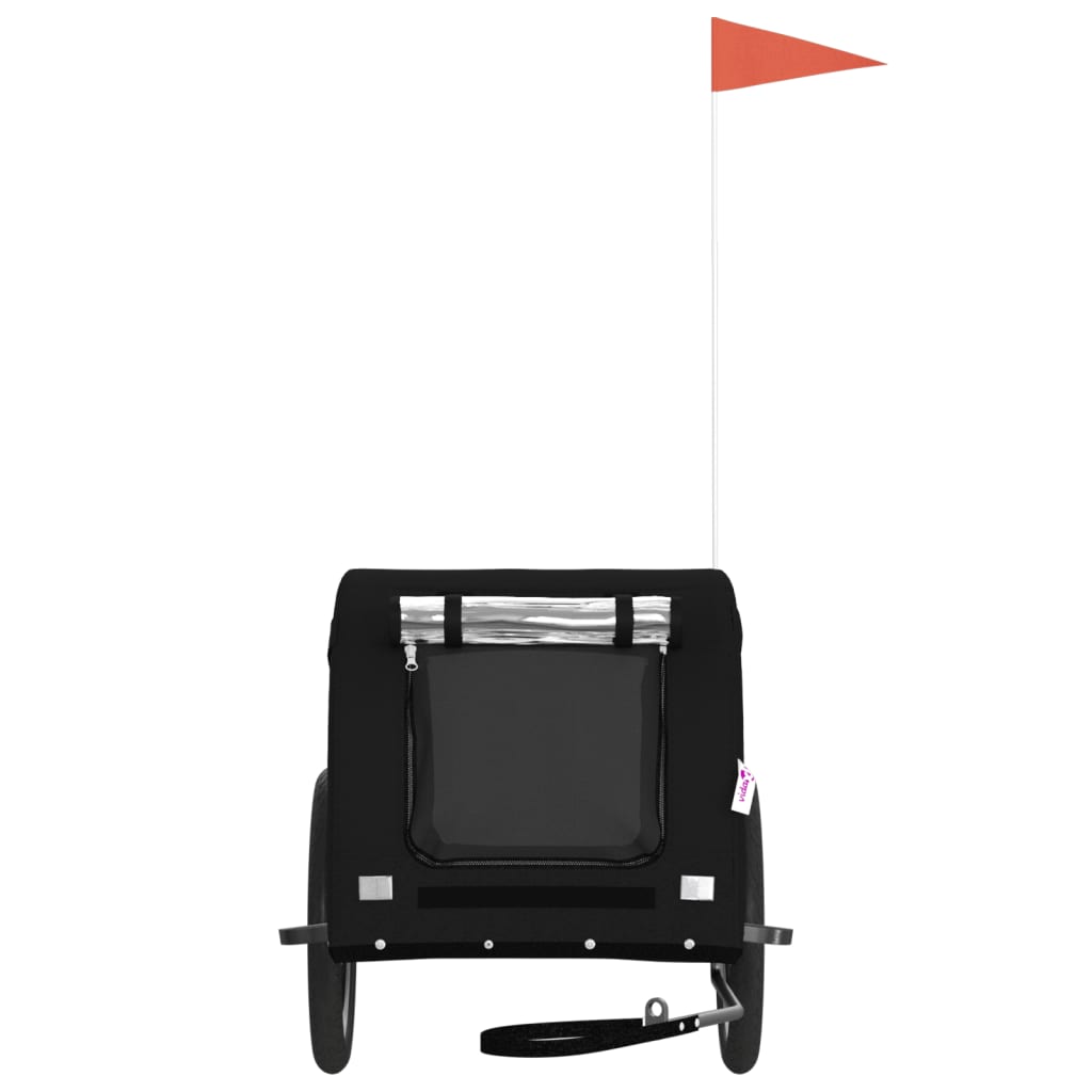 vidaXL Τρέιλερ Ποδηλάτου Κατοικίδιων Μαύρο Ύφασμα Oxford/Σίδηρος