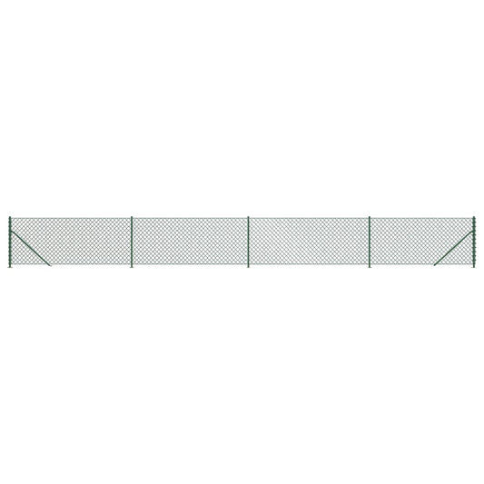 vidaXL Συρματόπλεγμα Περίφραξης Πράσινο 1x10 μ. με Βάσεις Φλάντζα