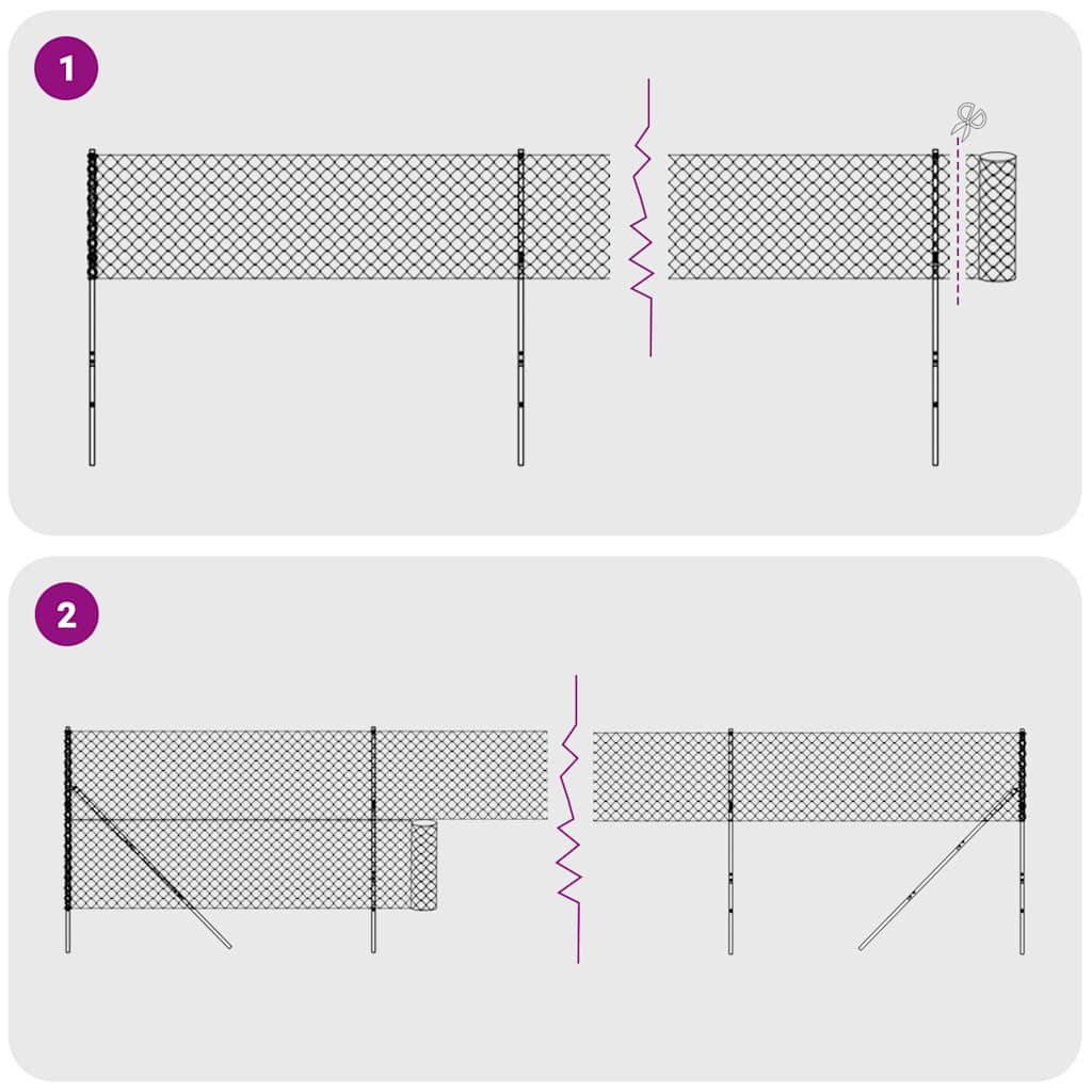 vidaXL Συρματόπλεγμα Περίφραξης Πράσινο 2,2 x 25 μ. με Βάσεις Φλάντζα