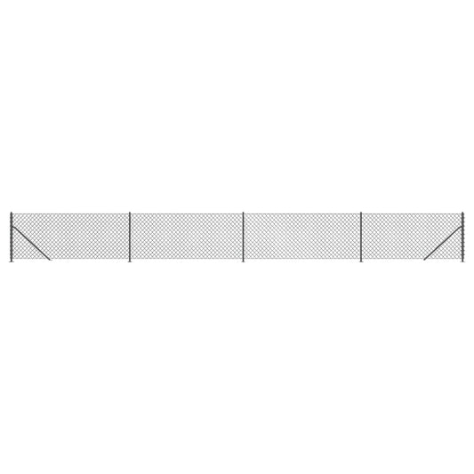 vidaXL Συρματόπλεγμα Περίφραξης Ανθρακί 0,8 x 10 μ. με Βάσεις Φλάντζα