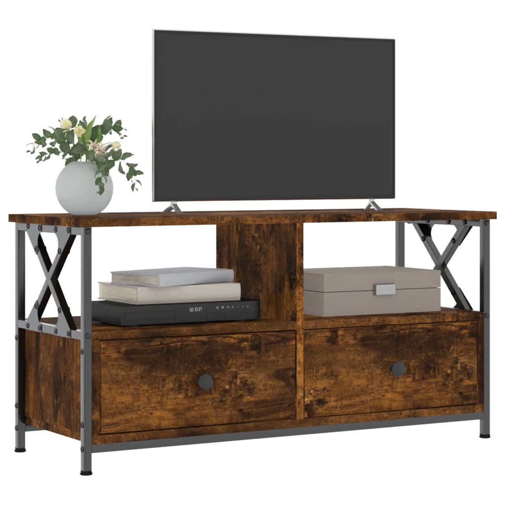 vidaXL Έπιπλο Τηλεόρασης Καπνιστή Δρυς 90x33x45 εκ. Επεξ. Ξύλο/Σίδερο
