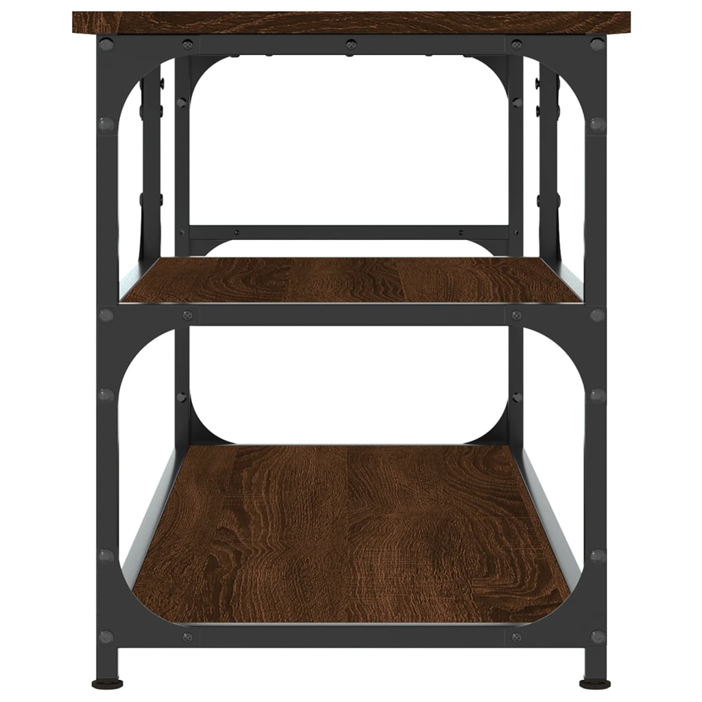 vidaXL Έπιπλο Τηλεόρασης Καφέ Δρυς 103x38x46,5 εκ Επεξ. Ξύλο & Ατσάλι