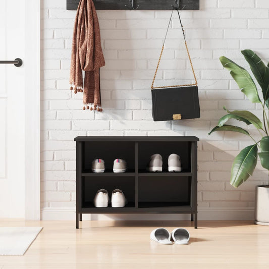 vidaXL Παπουτσοθήκη Μαύρη 69 x 35 x 50 εκ. από Επεξεργασμένο Ξύλο