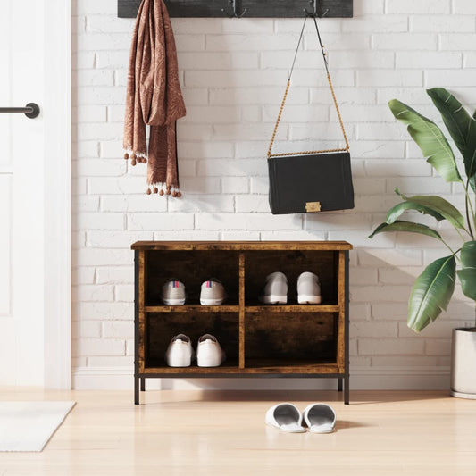 vidaXL Παπουτσοθήκη Καπνιστή Δρυς 69 x 35 x 50 εκ. από Επεξεργ. Ξύλο