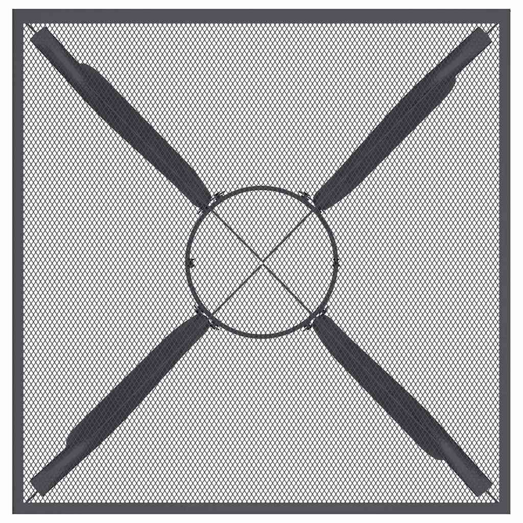 vidaXL Τραπέζι Κήπου Ανθρακί με Πλέγμα 50x50x7 εκ. Ατσάλινο