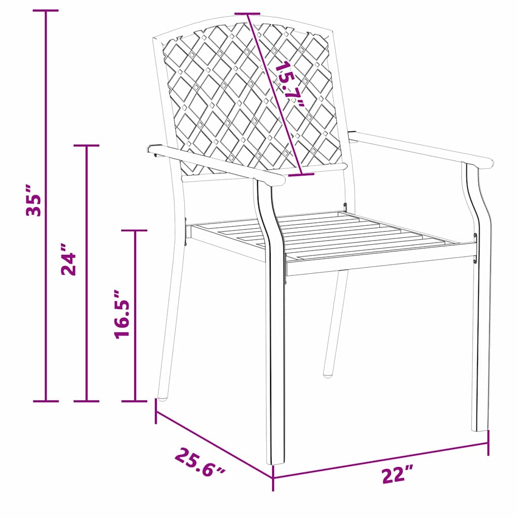 vidaXL Καρέκλα 2 pcs Ανθρακί 56 x 65 x 89εκ Ατσάλι
