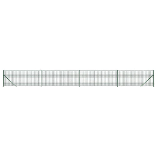 vidaXL Συρματόπλεγμα Περίφραξης Πράσινο 0,8x10 μ. με Βάσεις Φλάντζα