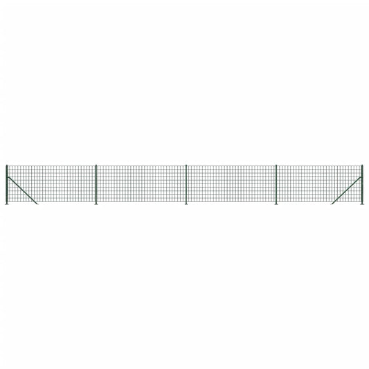 vidaXL Συρματόπλεγμα Περίφραξης Πράσινο 1 x 10 μ. με Βάσεις Φλάντζα