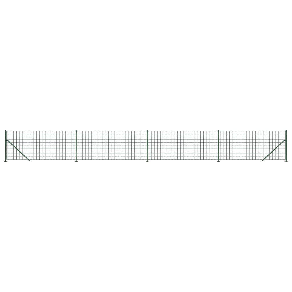 vidaXL Συρματόπλεγμα Περίφραξης Πράσινο 1 x 10 μ. με Βάσεις Φλάντζα