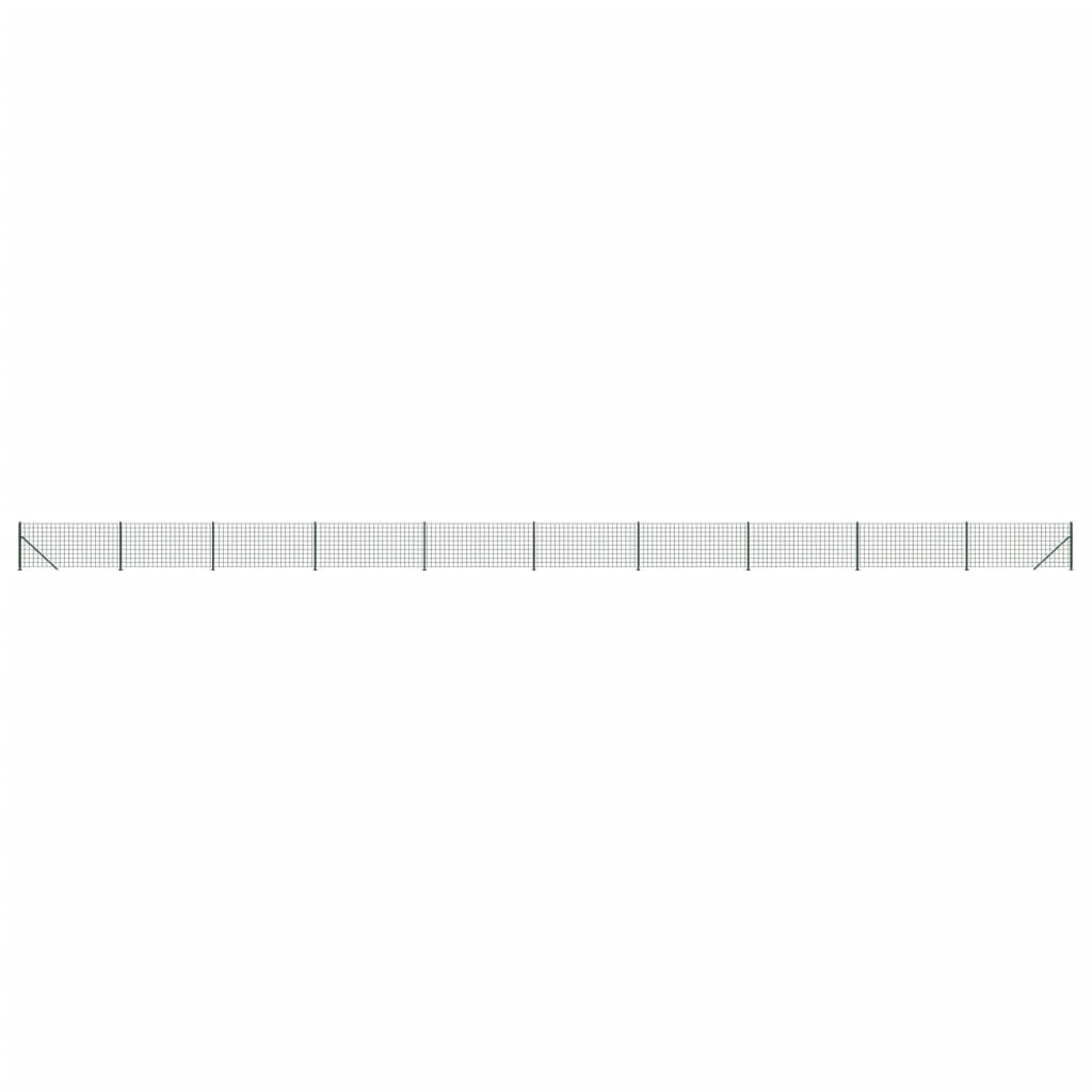 vidaXL Συρματόπλεγμα Περίφραξης Πράσινο 1,1 x 25 μ. με Βάσεις Φλάντζα