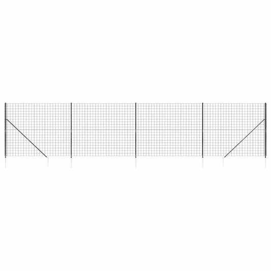 vidaXL Συρματόπλεγμα Περίφραξης Ανθρακί 1,8 x 10 μ. με Καρφωτές Βάσεις