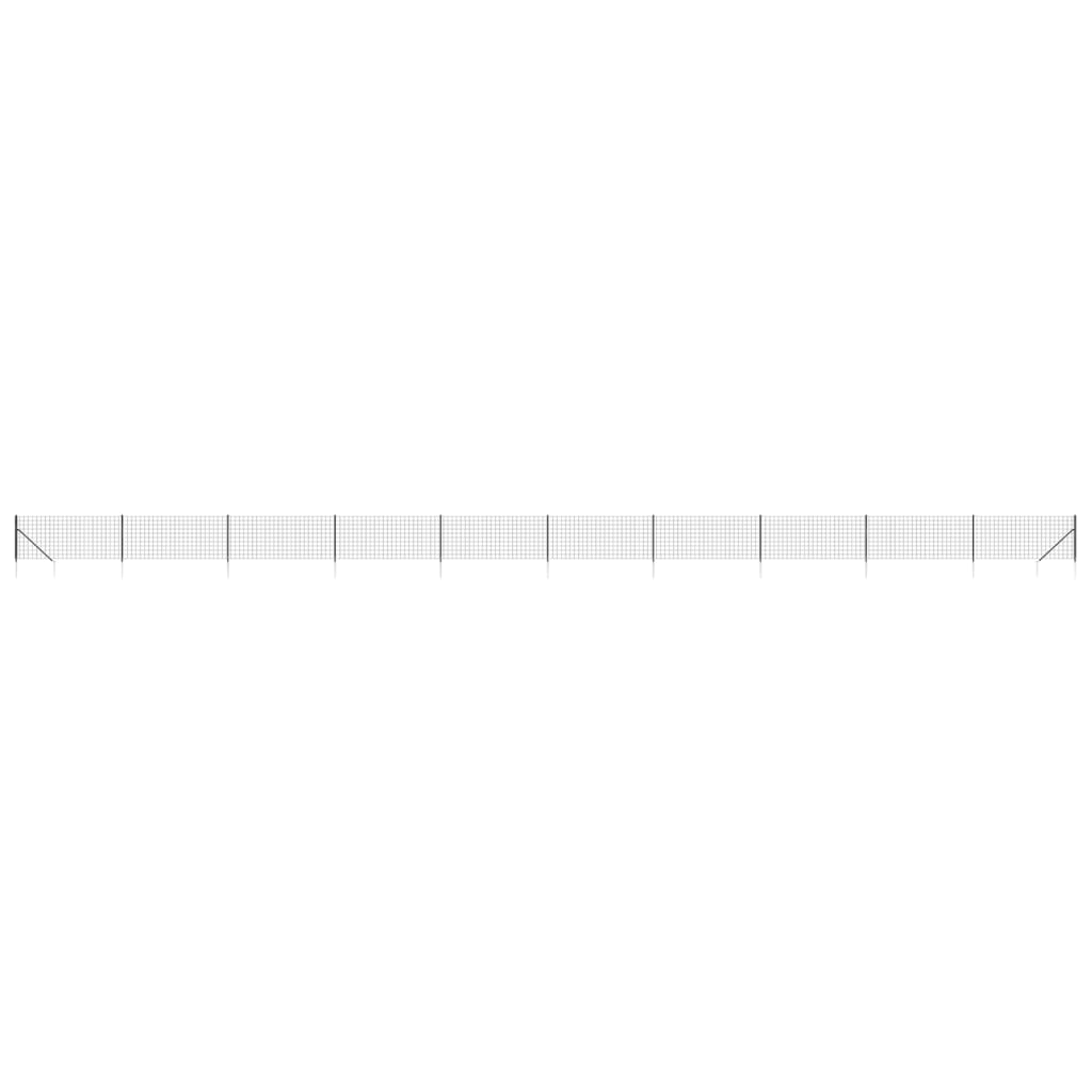 vidaXL Συρματόπλεγμα Περίφραξης Ανθρακί 0,8 x 25 μ. με Καρφωτές Βάσεις
