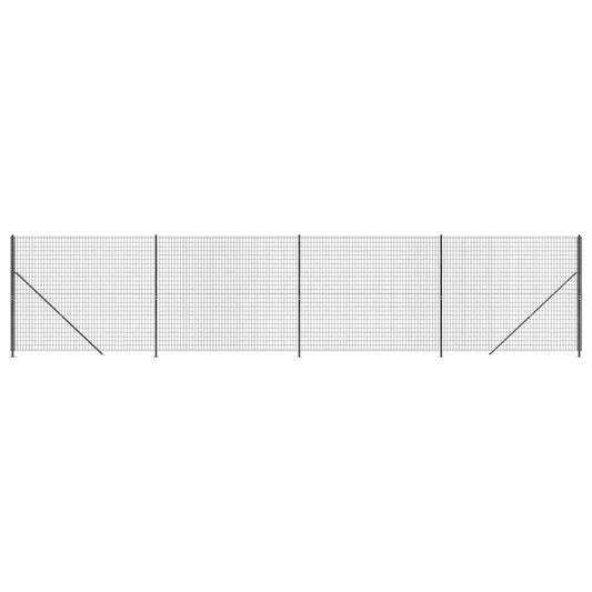 vidaXL Συρματόπλεγμα Περίφραξης Ανθρακί 1,8 x 10 μ. με Βάσεις Φλάντζα