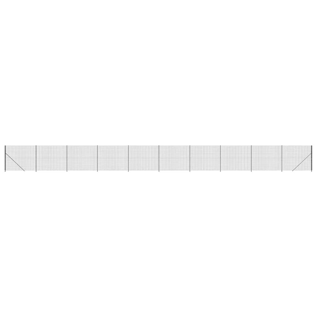 vidaXL Συρματόπλεγμα Περίφραξης Ανθρακί 1,4 x 25 μ. με Βάσεις Φλάντζα