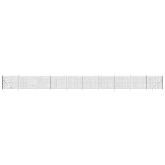 vidaXL Συρματόπλεγμα Περίφραξης Ανθρακί 1,6 x 25 μ. με Βάσεις Φλάντζα
