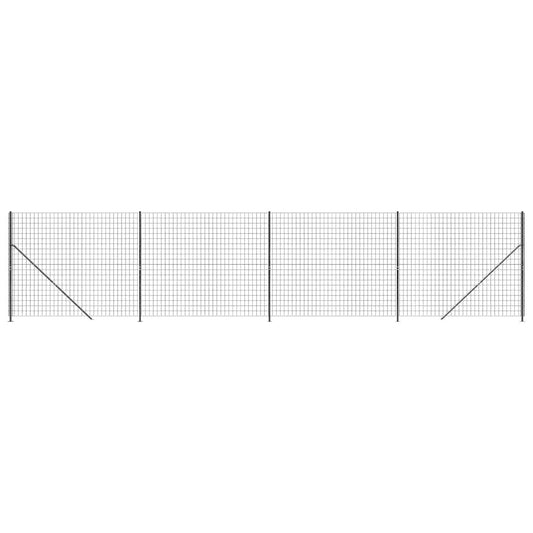 vidaXL Συρματόπλεγμα Περίφραξης Ανθρακί 1,4 x 10 μ. με Βάσεις Φλάντζα