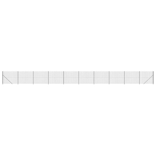 vidaXL Συρματόπλεγμα Περίφραξης Ανθρακί 2 x 25 μ. με Βάσεις Φλάντζα