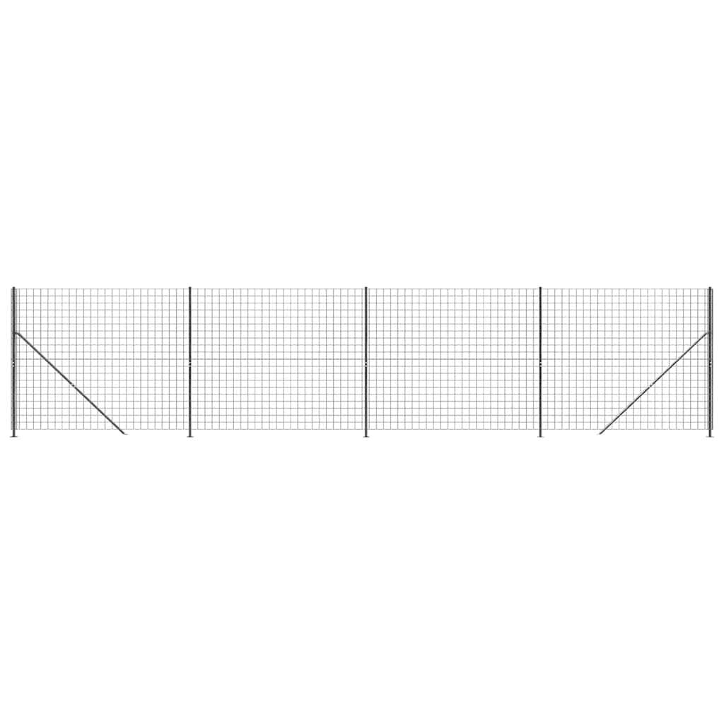 vidaXL Συρματόπλεγμα Περίφραξης Ανθρακί 1,4 x 10 μ. με Βάσεις Φλάντζα