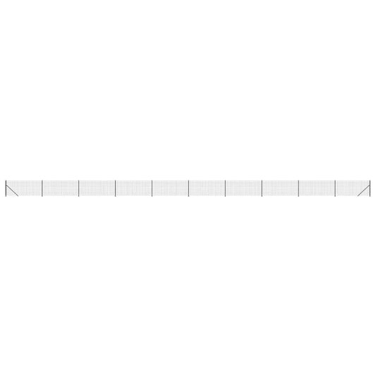 vidaXL Συρματόπλεγμα Περίφραξης Ανθρακί 0,8 x 25 μ. με Βάσεις Φλάντζα