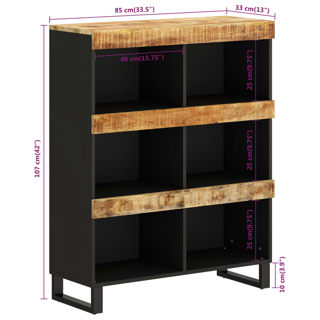 vidaXL Βοηθητικό Ντουλάπι 85 x 33 x 107 εκ. από Μασίφ Ξύλο Μάνγκο