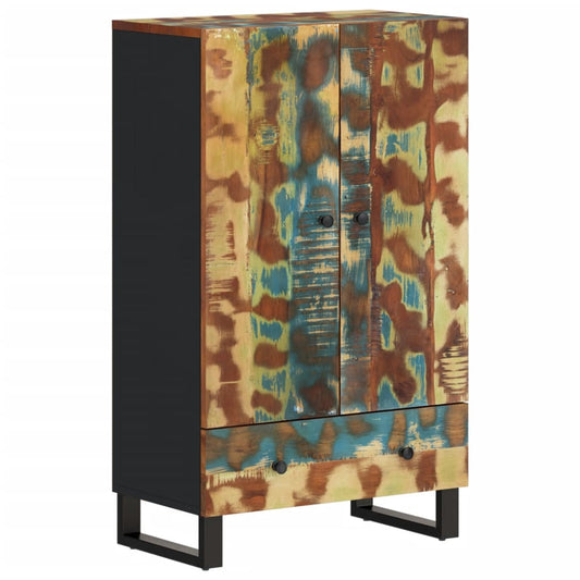 vidaXL Ντουλάπι Ψηλό με Συρτάρι 60x33x100 εκ. Μασίφ Αν. Ξύλο &Σίδερο