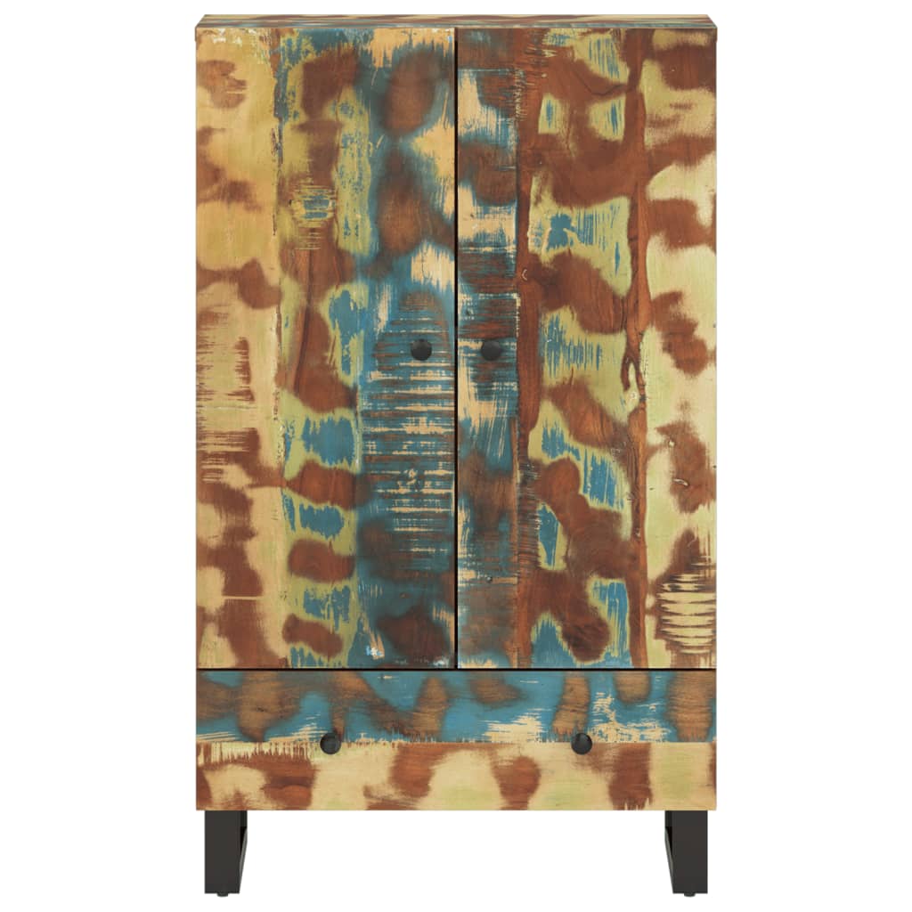 vidaXL Ντουλάπι Ψηλό με Συρτάρι 60x33x100 εκ. Μασίφ Αν. Ξύλο &Σίδερο